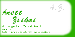 anett zsikai business card